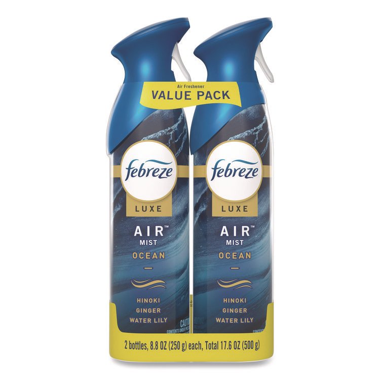 Febreze AIR, Ocean, 8.8 oz Aerosol Spray, 2/Pack, 3 Packs/Carton (PGC17345)