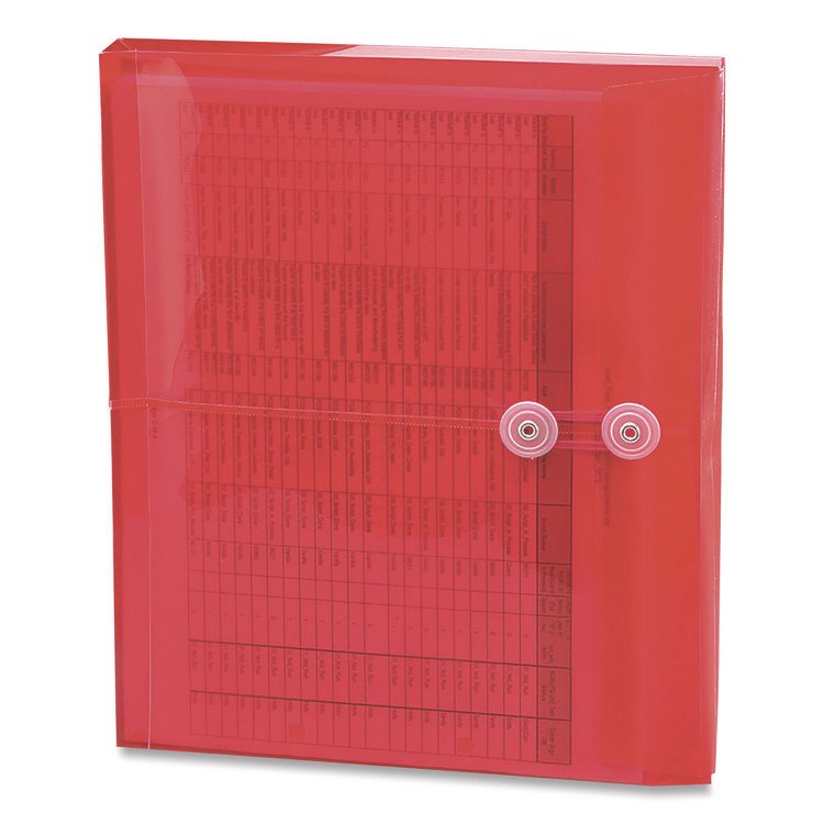 Smead Poly String and Button Interoffice Envelopes, Open-Side (Horizontal), 9.75 x 11.63, Transparent Red, 5/Pack (SMD89527)
