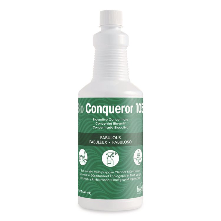 Fresh Products Bio Conqueror 105 Enzymatic Odor Counteractant Concentrate, Fabulous, 32 oz Bottles, 12/Carton (FRS1232BWBFAB)