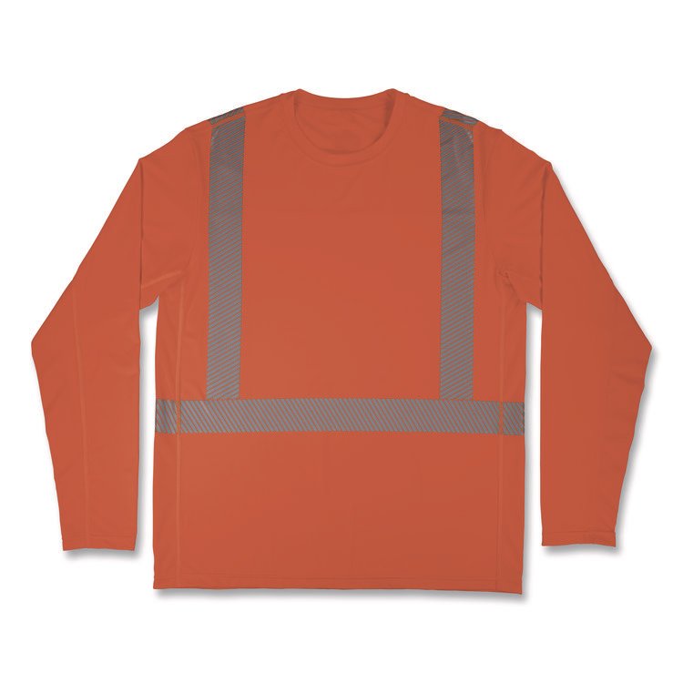 ergodyne Chill-Its 6688 Type R Class 2 Cooling Hi-Vis Sun Shirt with UV Protection, X-Large, Orange (EGO12233)