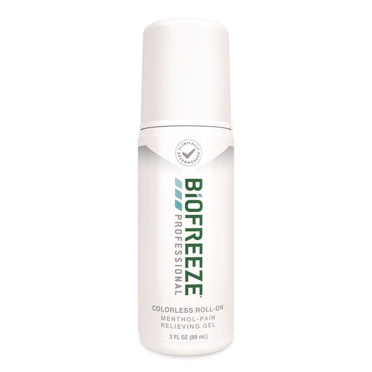 BIOFREEZE Professional Colorless Roll-On Topical Analgesic Pain Reliever, 3 oz Roll-On (BIF420412)
