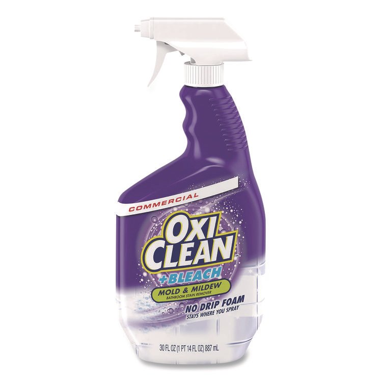OxiClean + Bleach Mold and Mildew Stain Remover, Citrus Scent, 30 oz Spray Bottle, 8/Carton (CDC5703730000)