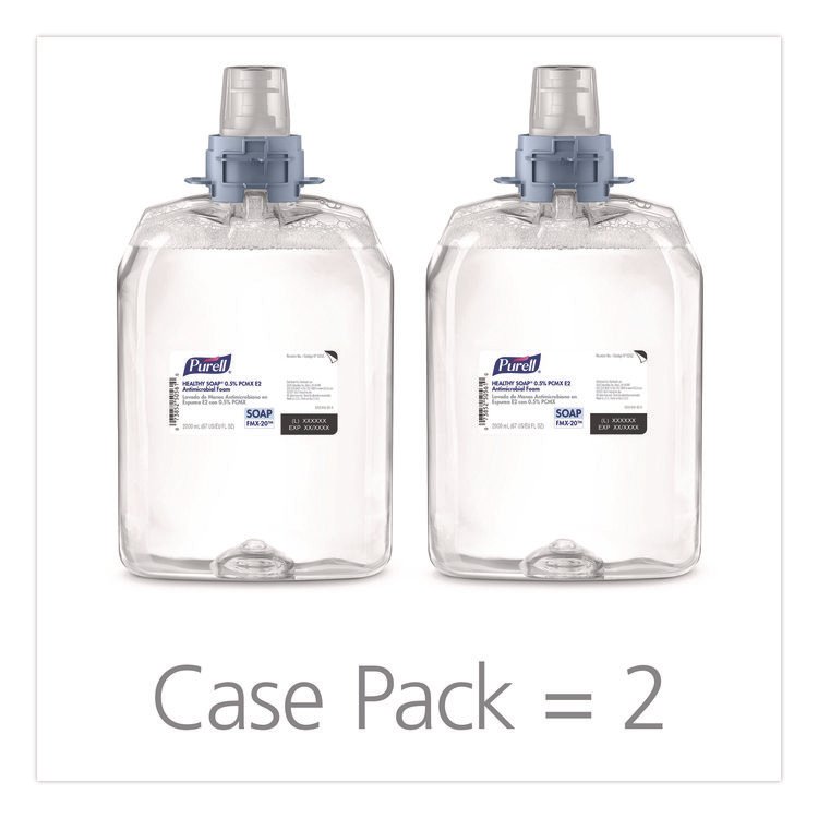 PURELL HEALTHY SOAP 0.5% PCMX E2 Antimicrobial Foam, Fragrance-Free, 2/Carton (GOJ528202CT)