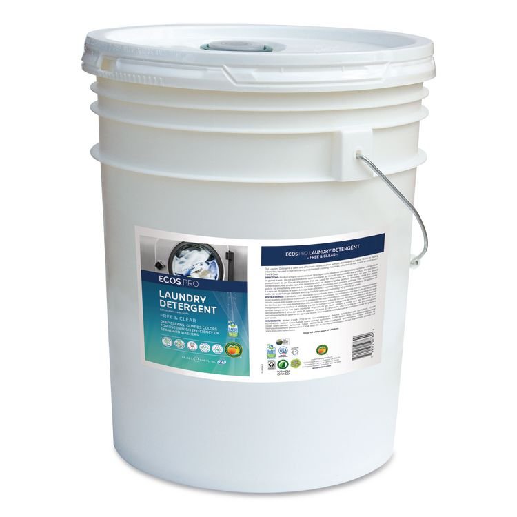 ECOS PRO Laundry Detergent Liquid, Free and Clear, 5 gal Pail (EOPPL976405)
