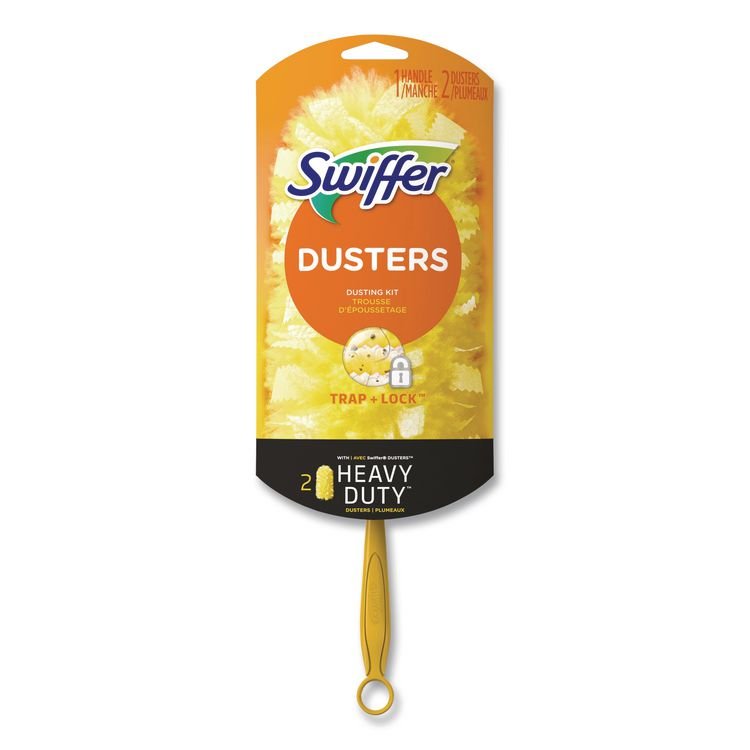 Swiffer Heavy Duty Dusters Starter Kit, 6" Handle with Two Disposable Dusters (PGC08109KT)