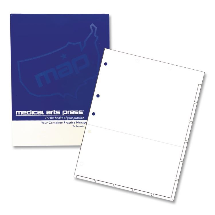 Medical Arts Press Large Tab Chart Divider Sheets, 7-Hole Punched, Letter, White, 250/Box (MAQ20256)