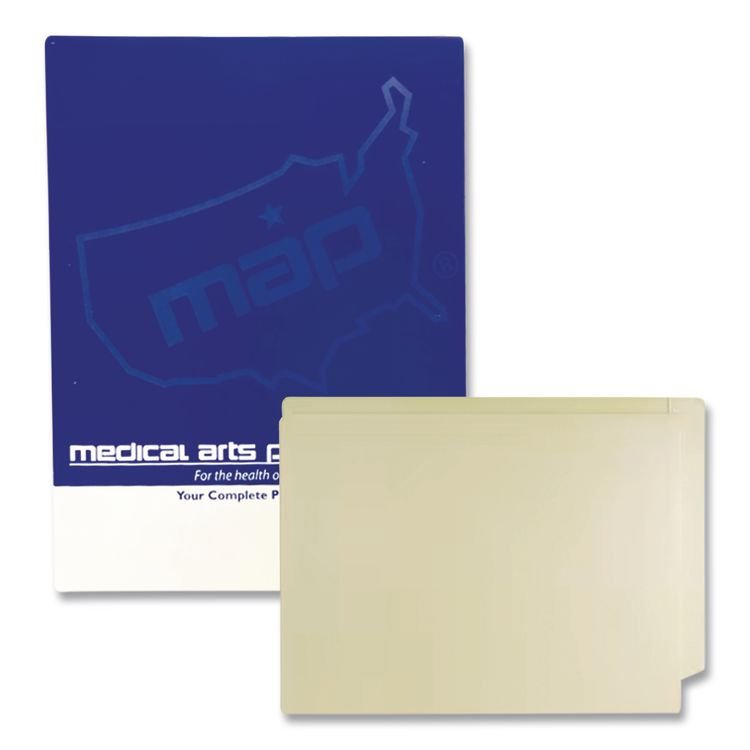 Medical Arts Press Economy End Tab File Folder, Straight Tabs, Letter Size, 0.75" Expansion, Manila, 50/Box (MAQ31455)