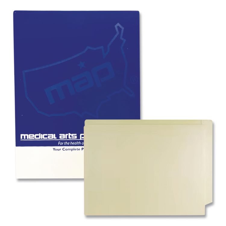 Medical Arts Press Economy End Tab File Folder, Straight Tabs, Letter Size, 0.75" Expansion, 100/Box (MAQ31456)