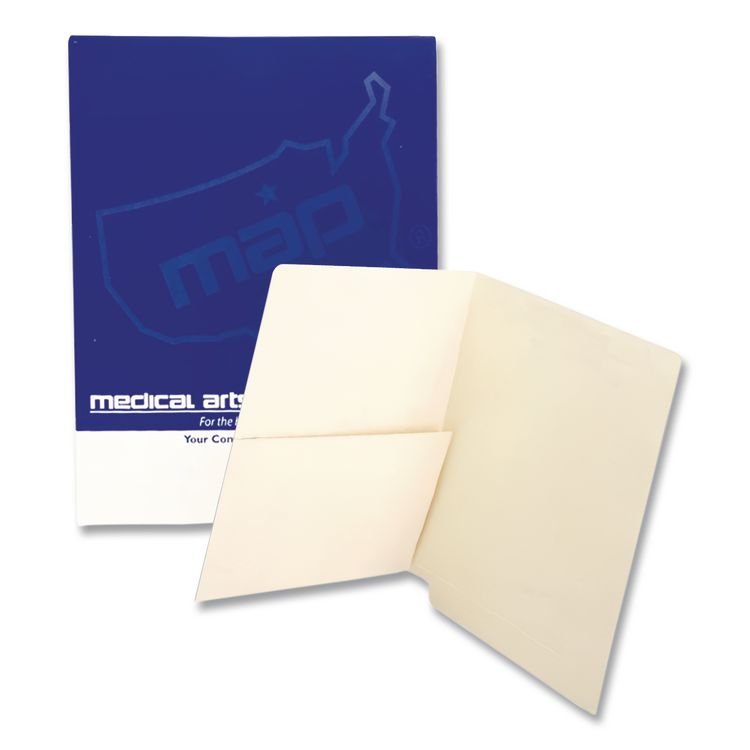 Medical Arts Press Manila End Tab Pocket Folder, Straight Tabs, Letter Size, Manila, 50/Box (MAQ31459)