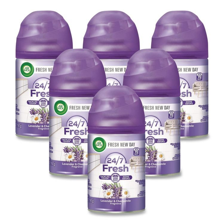 Air Wick Freshmatic Ultra Automatic Spray Refill, Lavender/Chamomile, 5.89 oz Aerosol Spray, 6/Carton (RAC77961CT)