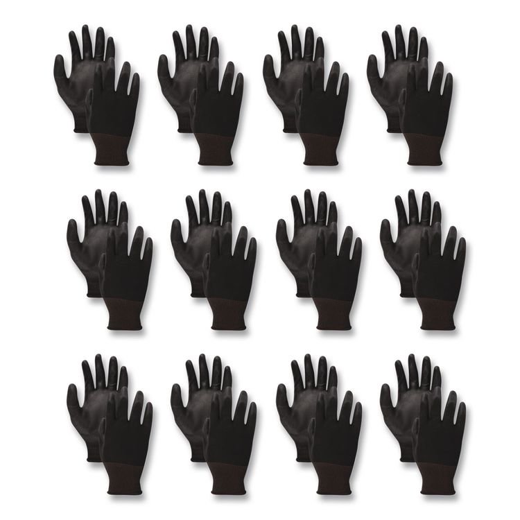 Boardwalk Palm Coated HPPE Gloves, X-Large (Size 10), Salt and Pepper/Black, 12 Pairs (BWK0002910)