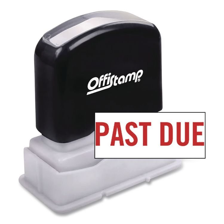 Offistamp Pre-Inked Message Stamp, PAST DUE, 1.63" x 0.38", Red Ink (MKG34526)