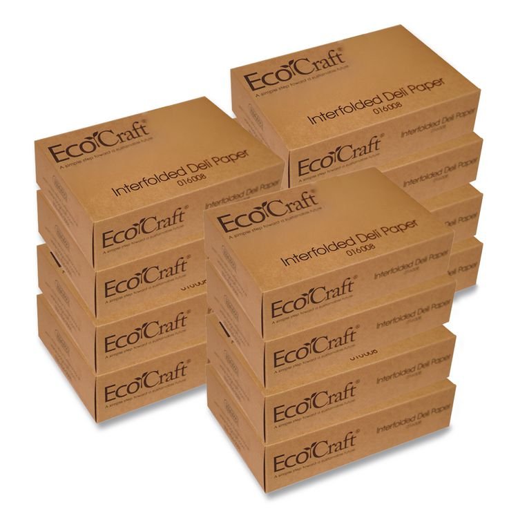 Bagcraft EcoCraft Interfolded Soy Wax Deli Sheets, 8 x 10.75, 500/Box, 12 Boxes/Carton (BGC016008)