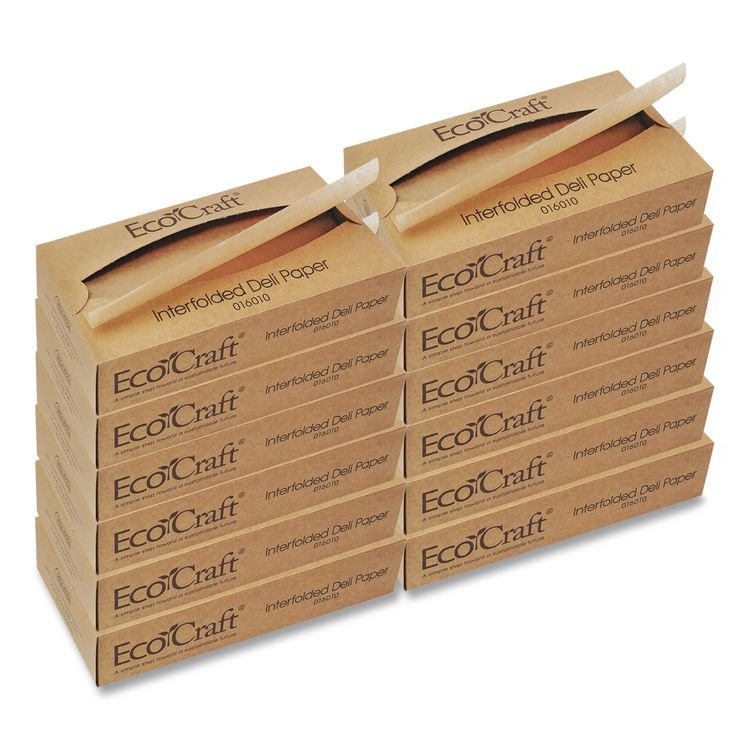 Bagcraft EcoCraft Interfolded Soy Wax Deli Sheets, 10 x 10.75, 500/Box, 12 Boxes/Carton (BGC016010)