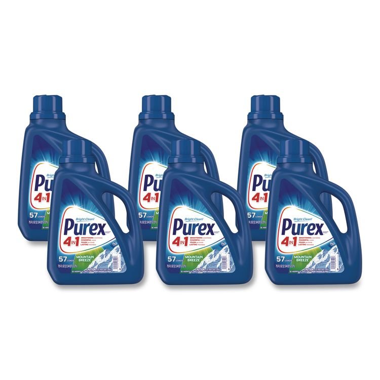 Purex Liquid Laundry Detergent, Mountain Breeze, 75 oz Bottle, 6/Carton (DIA06094CT)
