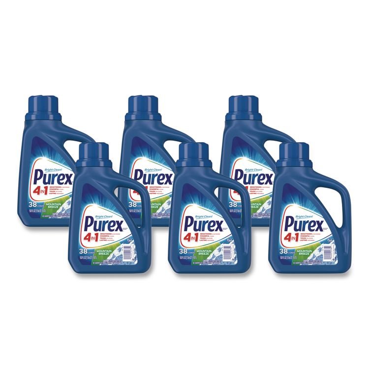 Purex Liquid Laundry Detergent, Mountain Breeze, 50 oz Bottle, 6/Carton (DIA04784CT)