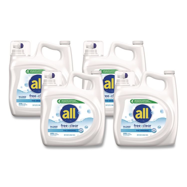 SUN PRODUCTS CORPORATION Ultra Free Clear HE Liquid Detergent, Unscented, 141 oz Bottle, 4/Carton (DIA46159)