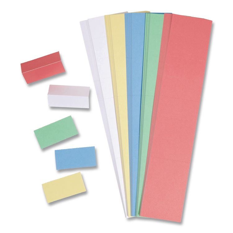 U Brands Data Card Replacement, 2 x 1, Assorted Colors, 1,000/Pack (UBRFM1312)
