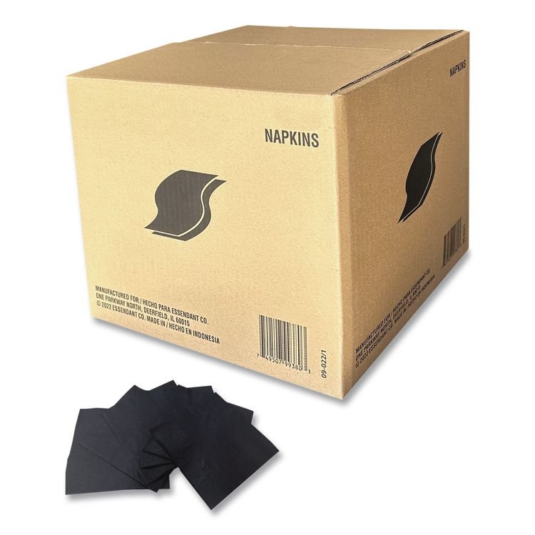GEN Cocktail Napkins, 1-Ply, 9w x 9d, Black, 4,000/Carton (GEN1401)
