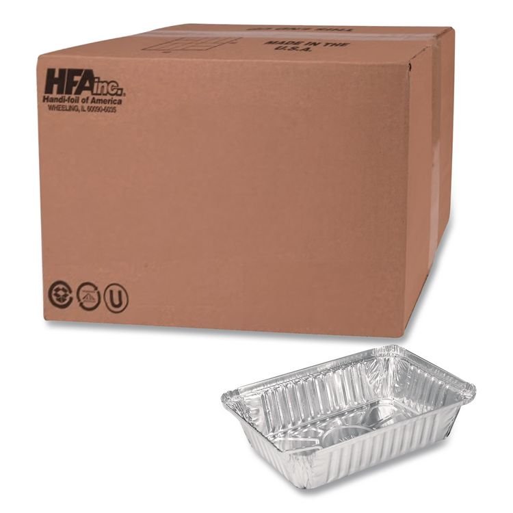HFA Aluminum Oblong Pan, 2.25 lb, 5.94 x 8.44 x 1.81, Silver, 500/Carton (HFA206230)