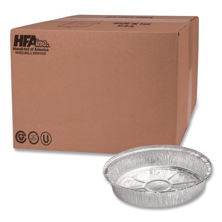 HFA Round Aluminum Container, 37 oz, 8" Diameter, Silver, 500/Carton (HFA205830)