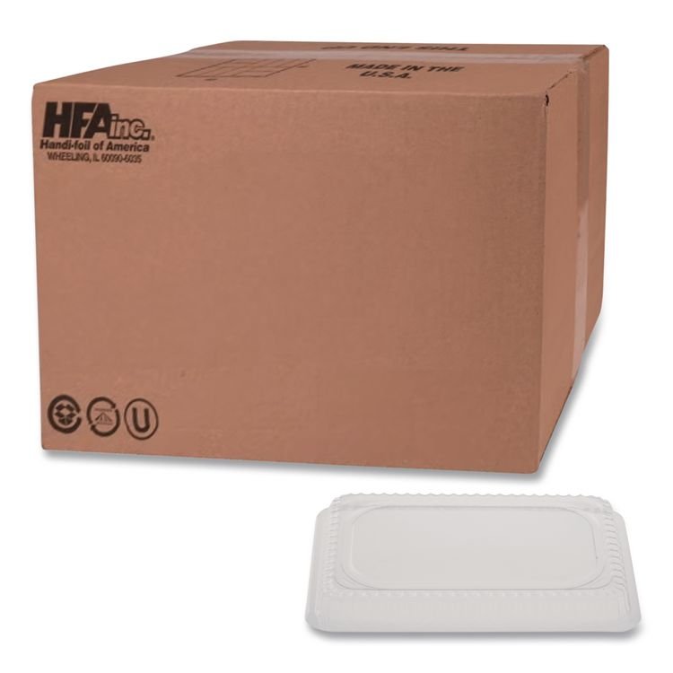 HFA Plastic Dome Lid, Rectangle, Fits 1 lb Oblong Pan 2060, Clear, 500/Carton (HFA2060DL)