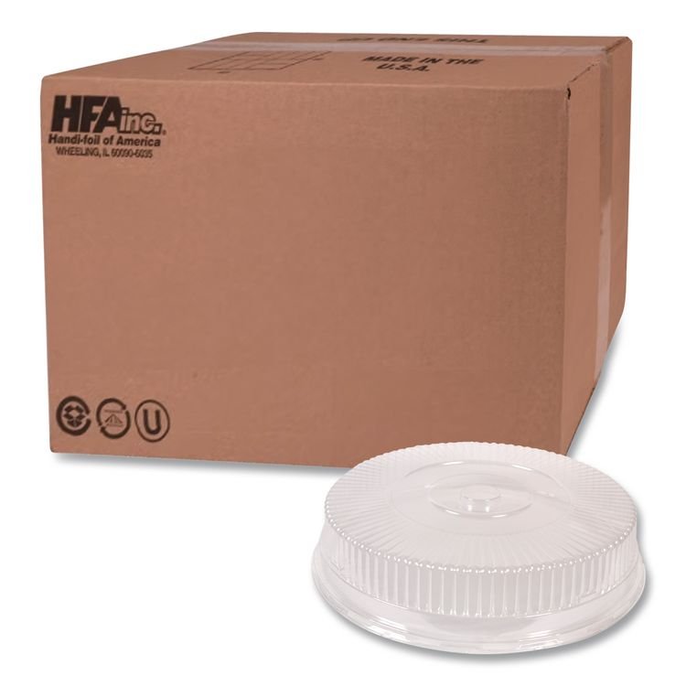 HFA Round Plastic Dome Lid, Embossed, Fits 212/213, 16" Diameter, Clear, 25/Carton (HFA2012DL)