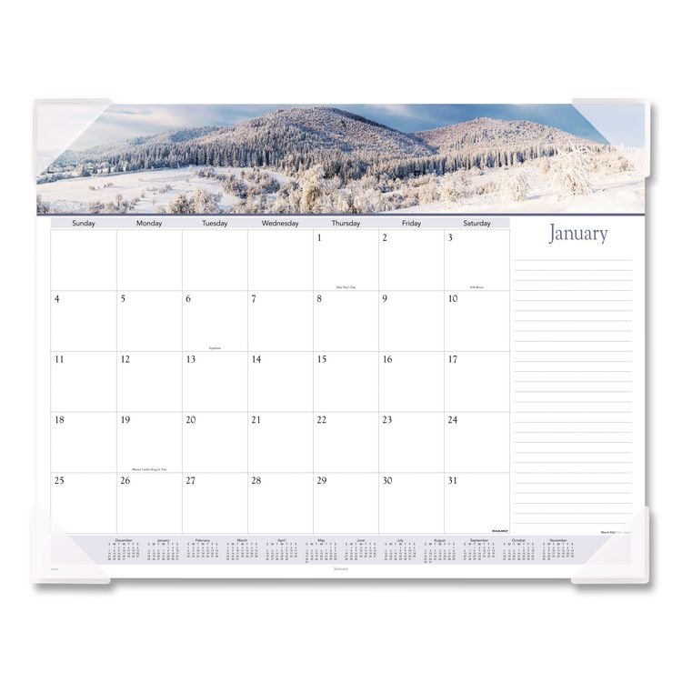AT-A-GLANCE Landscape Panoramic Desk Pad, Landscapes Photography, 22 x 17, White Sheets, Clear Corners, 12-Month (Jan to Dec): 2026 (AAG89802)