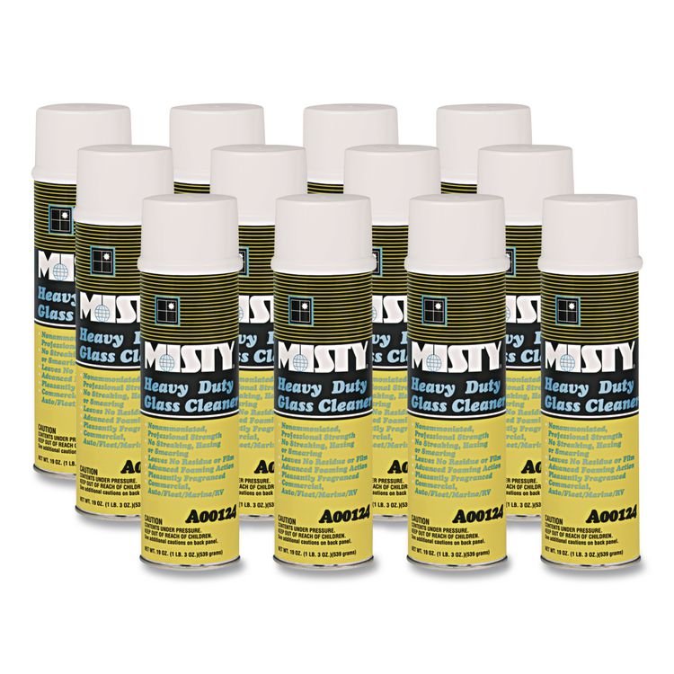 Misty Heavy-Duty Glass Cleaner, Citrus, 19 oz Aerosol Spray, 12/Carton (AMR1001482)