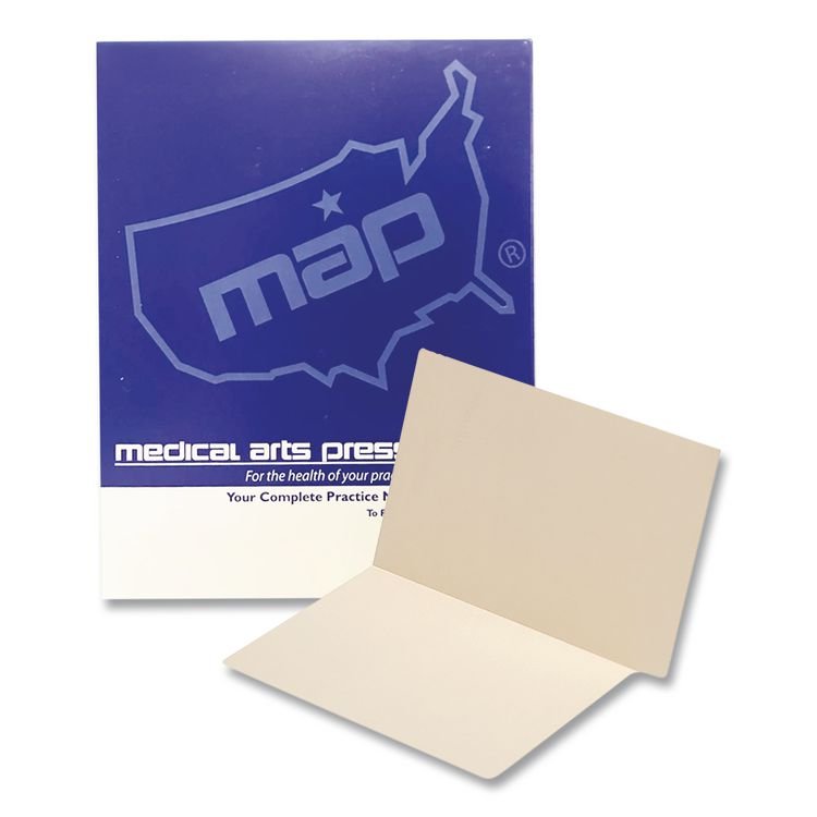 Medical Arts Press Compact End Tab File Folder, Straight Tabs, 0.75" Expansion, Manila, 100/Box (MAQ51454)