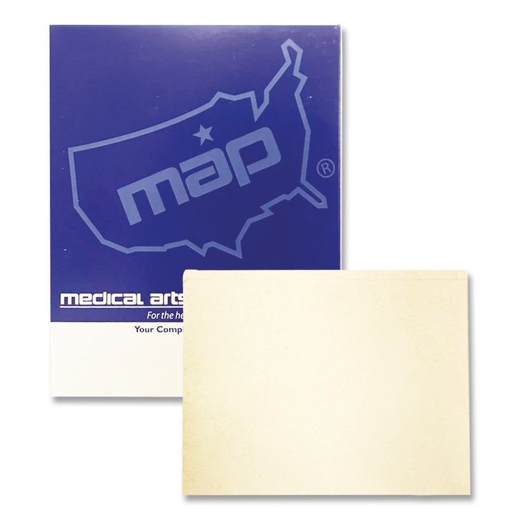 Medical Arts Press End-Tab File Folder with Mylar Spine, Straight Tabs, Letter Size, 0.75" Expansion, Manila, 50/Box (MAQ52414)