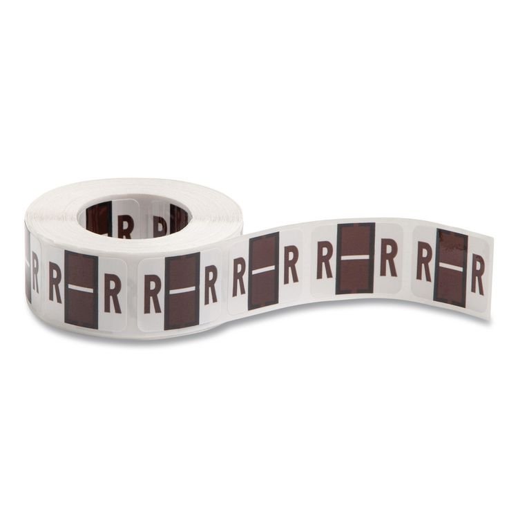 Smead A-Z Color-Coded End Tab Filing Labels, R, 1 x 1.25, White, 500/Roll (SMD67088)