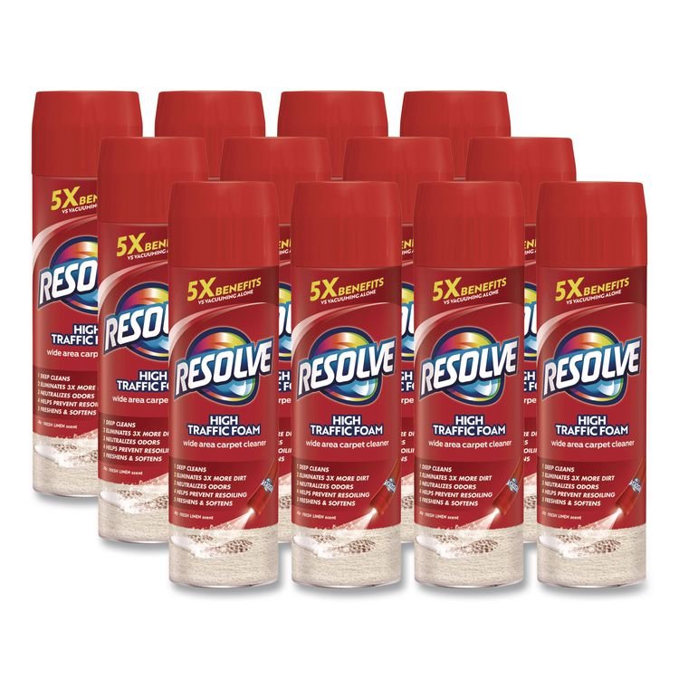 RESOLVE Foam Carpet Cleaner, Foam, 22 oz Aerosol Spray, 12/Carton (RAC00706CT)