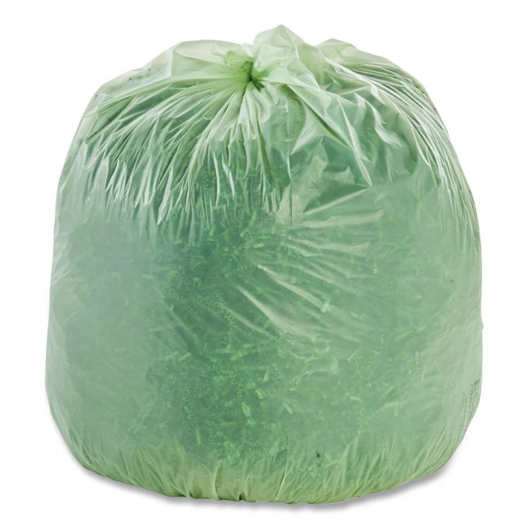 Stout by Envision EcoSafe-6400 Bags, 32 gal, 0.85 mil, 33" x 48", Green, 50/Box (STOE3348E85)