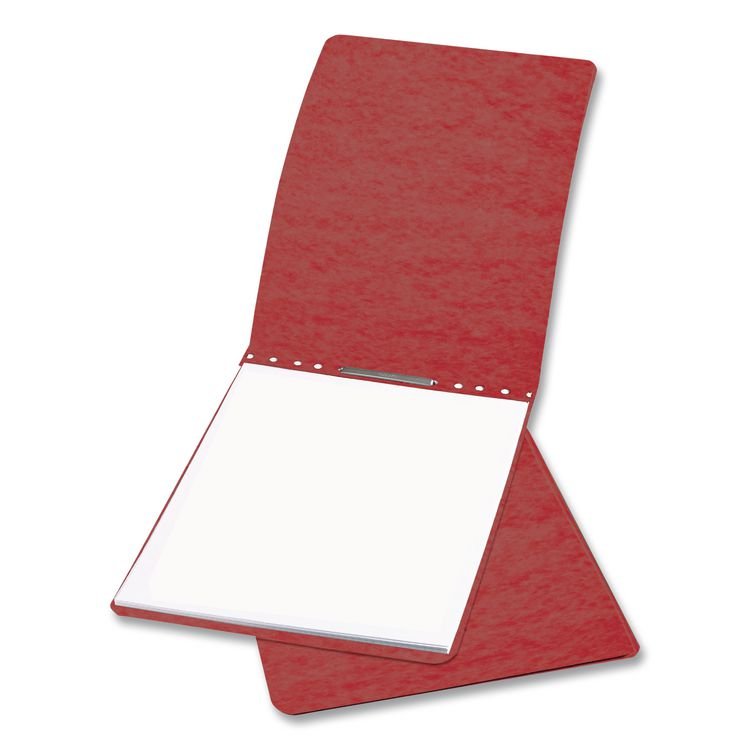ACCO PRESSTEX Report Cover with Tyvek Reinforced Hinge, Top Bound, Two-Piece Prong Fastener, 2" Capacity, 11 x 14, Red/Red (ACC19028)