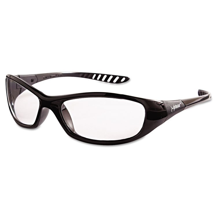 KleenGuard V40 HellRaiser Safety Glasses, Black Frame, Clear Lens (ANS20539)