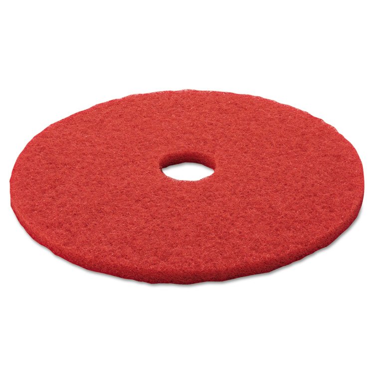 3M Low-Speed Buffer Floor Pads 5100, 20" Diameter, Red, 5/Carton (MMM08395)