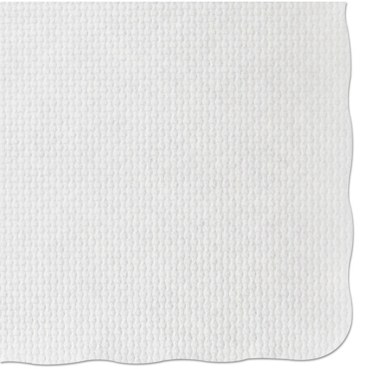Hoffmaster Knurl Embossed Scalloped Edge Placemats, 9.5 x 13.5, White, 1,000/Carton (HFMPM32052)