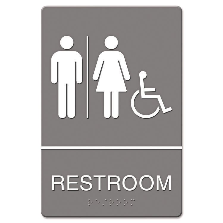 Headline Sign ADA Sign, Restroom/Wheelchair Accessible Tactile Symbol, Molded Plastic, 6 x 9 (USS4811)