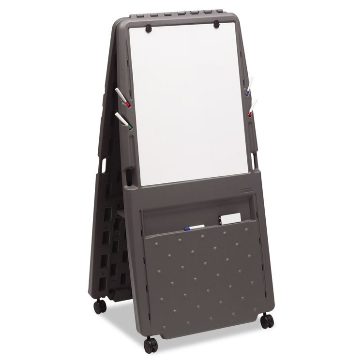 Iceberg Ingenuity Presentation Flipchart Easel with Dry Erase Surface, 33" x 28", White Surface, Charcoal Gray Polyethylene Frame (ICE30237)