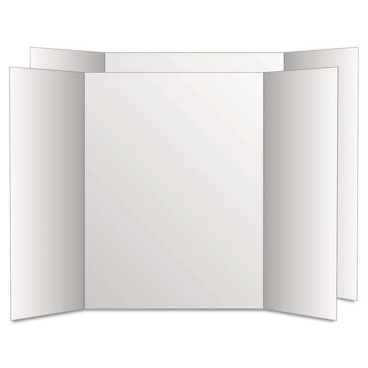 Eco Brites Two Cool Tri-Fold Poster Board, 28 x 40, White/White, 12/Carton (GEO27136)