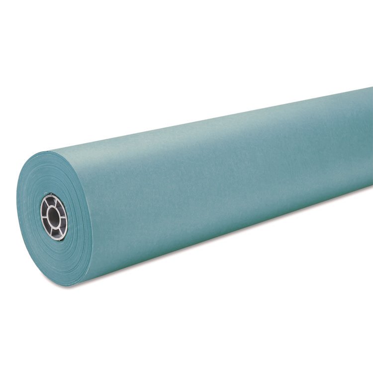 Pacon Rainbow Duo-Finish Colored Kraft Paper, 35 lb Wrapping Weight, 36" x 1,000 ft, Aqua (PAC63160)
