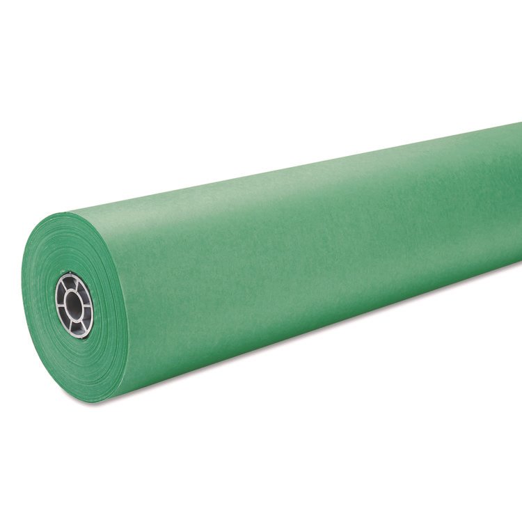 Pacon Rainbow Duo-Finish Colored Kraft Paper, 35 lb Wrapping Weight, 36" x 1,000 ft, Brite Green (PAC63130)