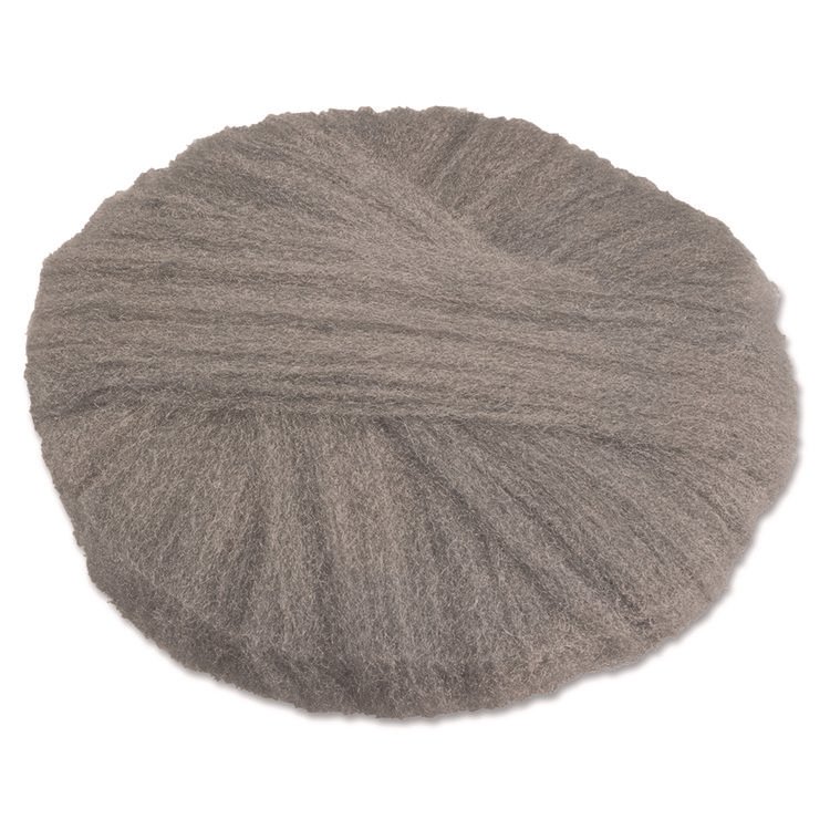 GMT Radial Steel Wool Pads, Grade 2 (Coarse): Stripping/Scrubbing, 17" Diameter, Gray, 12/Carton (GMA120172)
