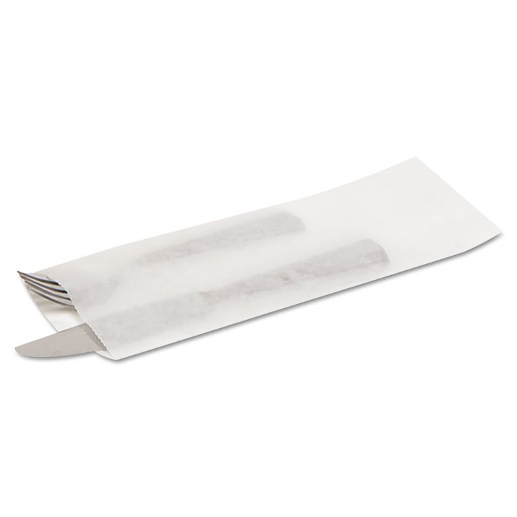 Bagcraft Silverware Bags, 2.25" x 10" x 10", Translucent White, 2,000/Carton (BGC300039)