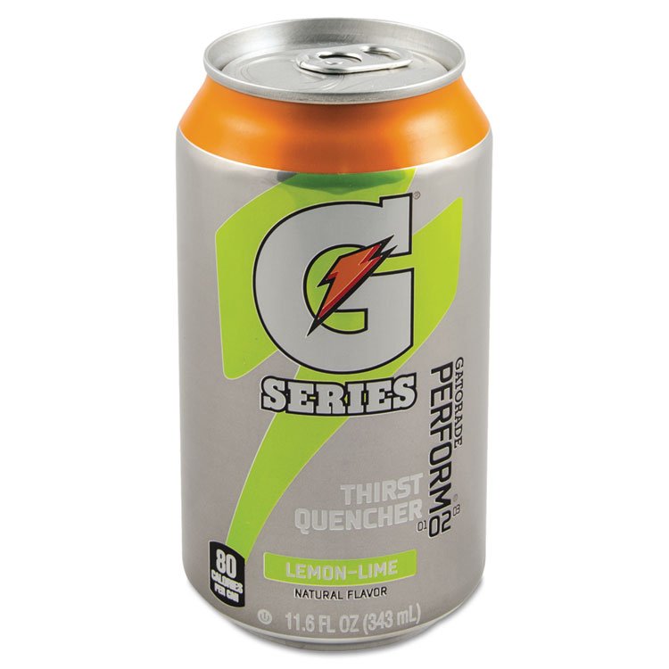 Gatorade Thirst Quencher Can, Lemon-Lime, 11.6oz Can, 24/Carton (GTD00901)