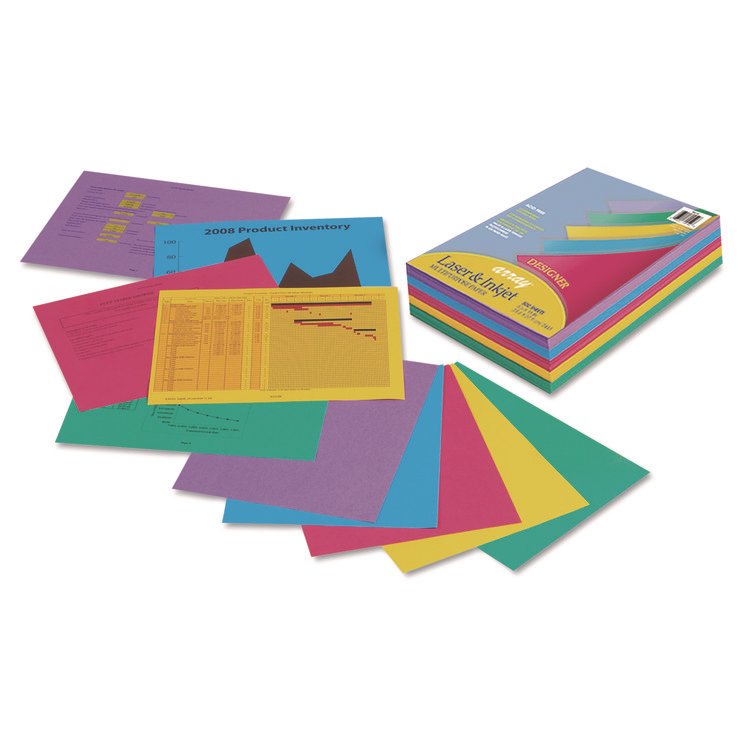 Pacon Array Colored Bond Paper, 24 lb Bond Weight, 8.5 x 11, Assorted Designer Colors, 500/Ream (PAC101346)