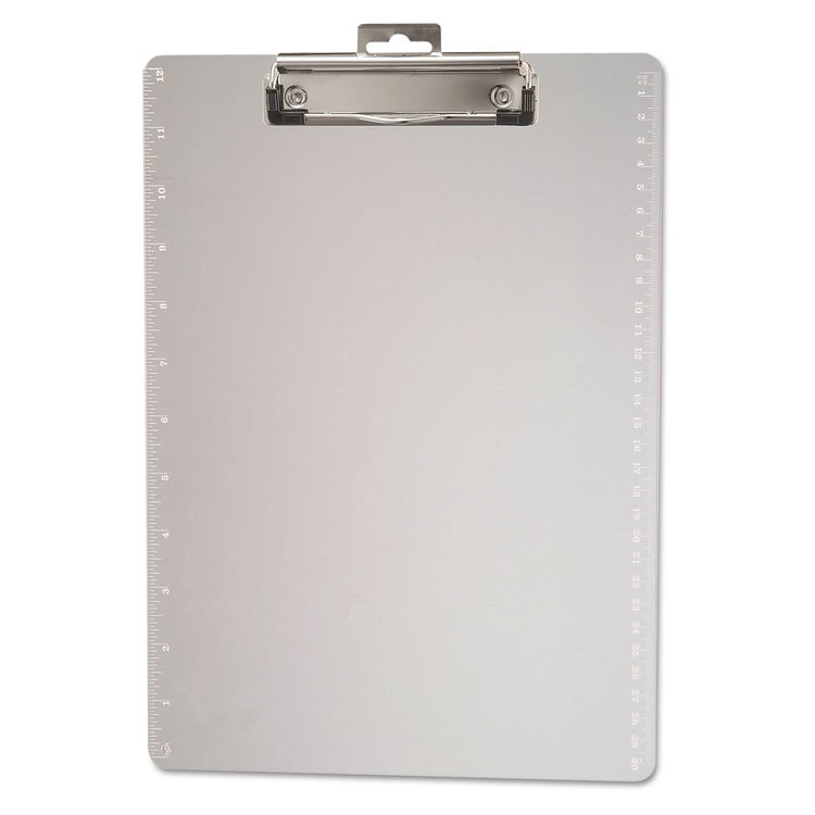 Officemate Plastic Clipboards with 12" Ruler Markings, 0.5" Clip Capacity, Holds 8.5 x 11 Sheets, Clear (OIC83016)