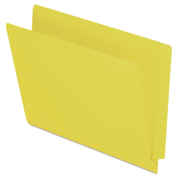 Pendaflex Colored End Tab Folders with Reinforced Double-Ply Straight Cut Tabs, Letter Size, 0.75" Expansion, Yellow, 100/Box (PFXH110DY)