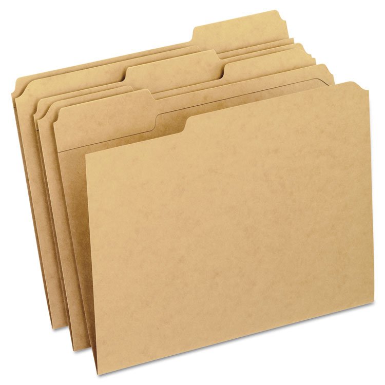 Pendaflex Dark Kraft File Folders with Double-Ply Top, 1/3-Cut Tabs: Assorted, Letter Size, 0.75" Expansion, Brown, 100/Box (PFXRK15213)